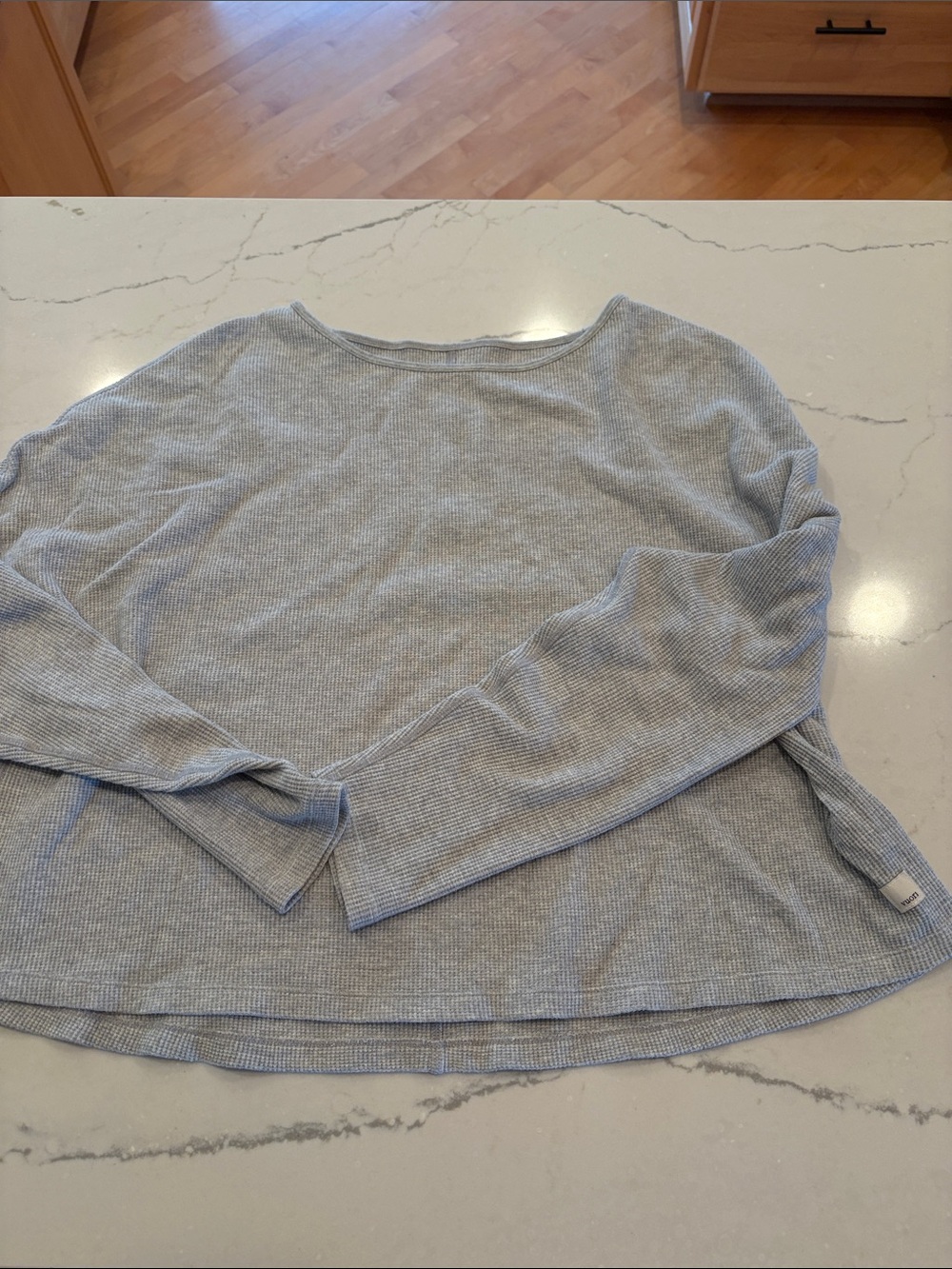 Vuori Women's Light Blue Ribbed Scoop-Neck Sweater